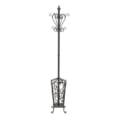 Portemanteau en métal noir avec motifs à volutes