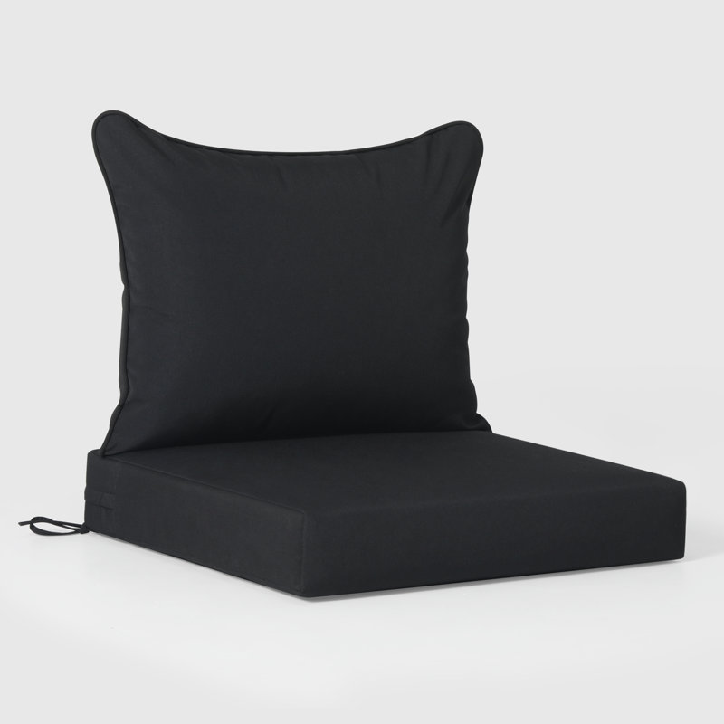 Deep Seating Right Arm Chair With Cushions, Black, Gray