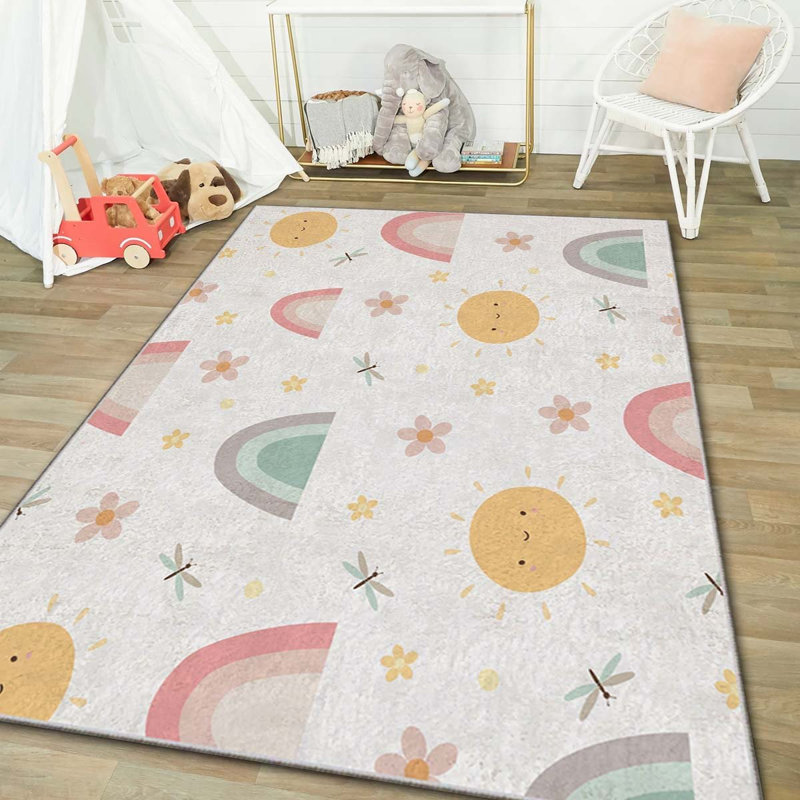 Luxurious Area Rug, 4.6 x 7.2 ft, 100% Polyester, 740 g/m² | Non-Slip Felt Dot Underside, Laminated Sponge for Comfort, Antibacterial & Easy to Clean | Stylish Velvet Fabric with Digital Print, Machine Washable