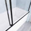 Porte de douche coulissante en aluminium sans cadre l 60 po x H 62 po, deux portes à fermeture douce avec rail silencieux, garde d'eau allongée pour la protection contre les fuites, installation rapide en 30 minutes