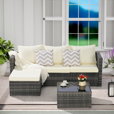 Ensemble de mobilier d'extérieur en forme de L pour patio