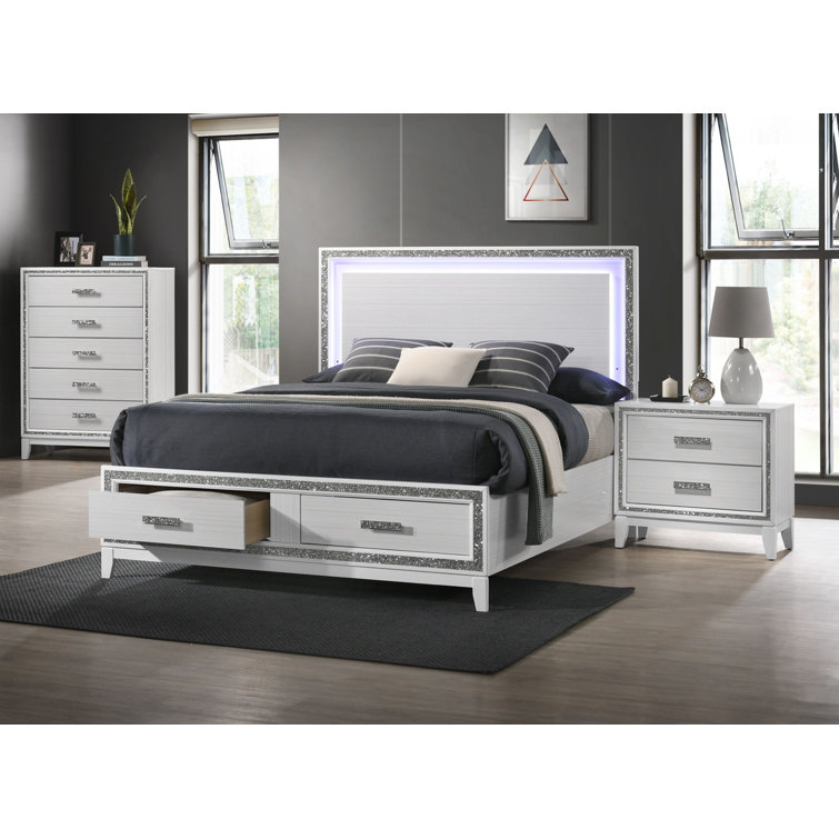 Ensemble de chambre configurable avec lit plateforme 3 pièces Haiden