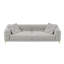 Canapé-lit 97,7 po convertible 3-en-1 capitonné à 4 boutons avec repose-pieds mobile gris clair-715042150