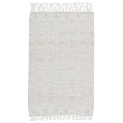 Giordano Geometric Area Rug in White/Ivory