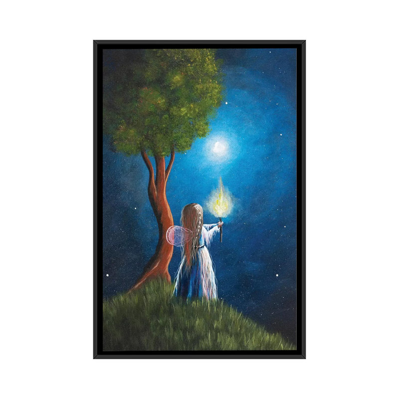 Guardian Of Light by Moonlight Art Parlour - Print on Canvas, 101.6 cm H x 66.04 cm W, Black Framed