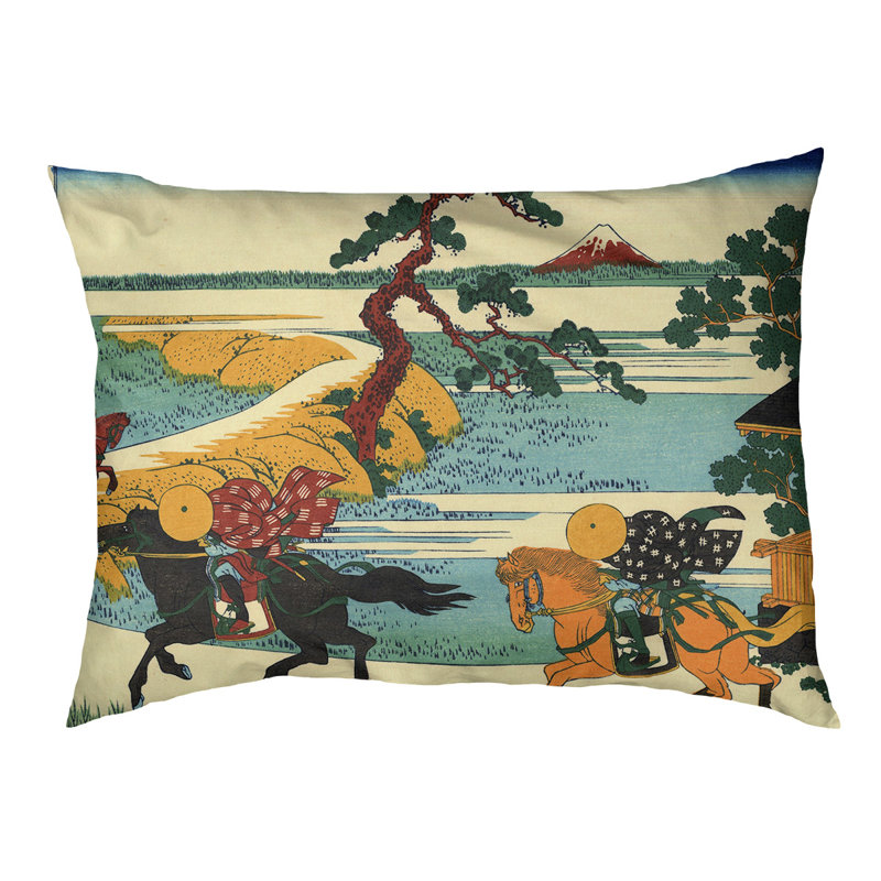 Coussin pour chien Burkki Sekiya à la rivière Sumida, Petit (l 29,5 po x P 19,5 po x H 9,5 po), Jaune / Noir / Vert