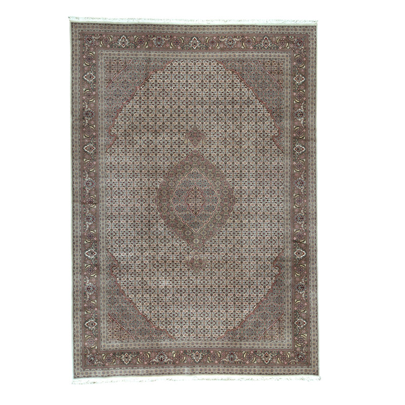 Hand-Knotted High-Quality Ivory and Beige Area Rug