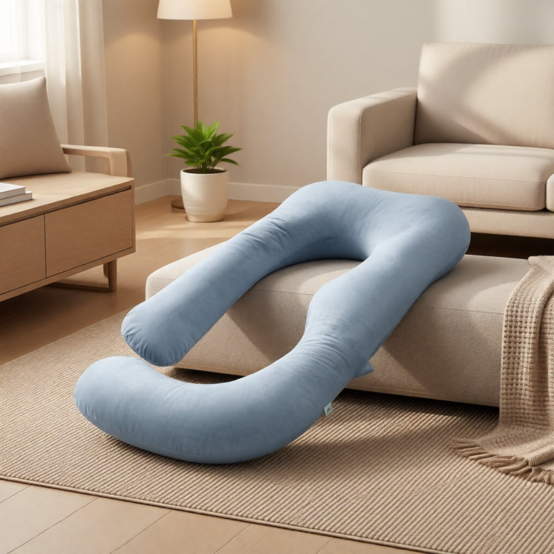 Full Body Pillow with Hollowfibre Filling, Soft Support Cushion for Side Sleepers with Breathable Cotton Cover
