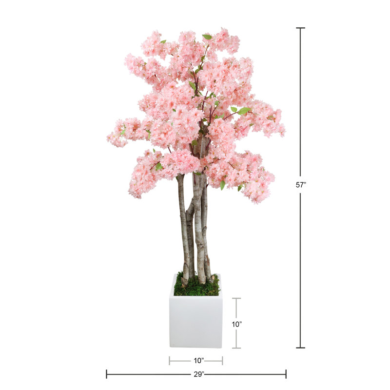4.5' Faux Cherry Blossom Tree in Fiberstone Pot