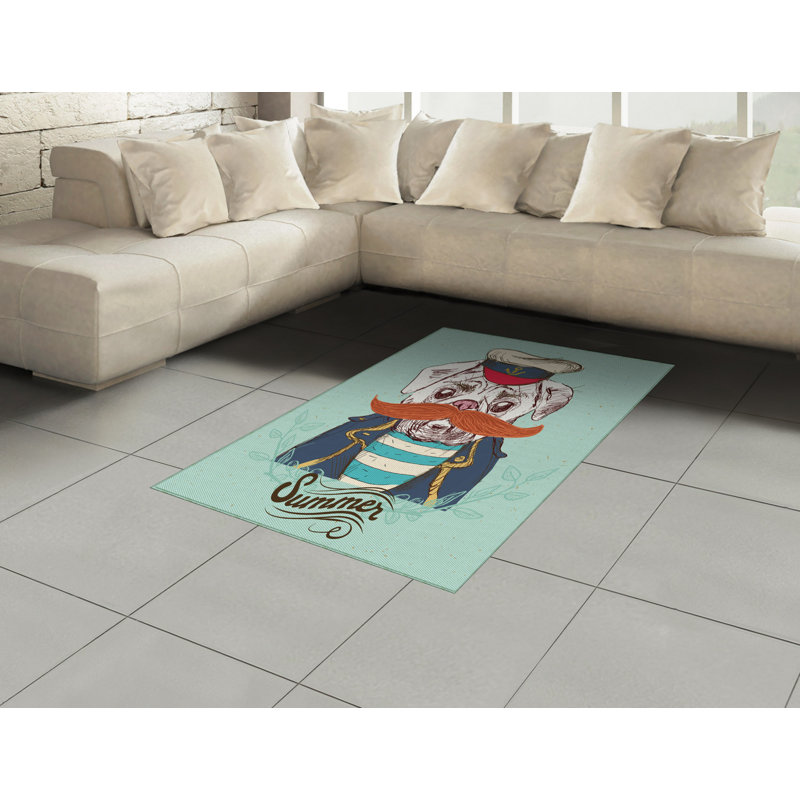 Pug High Density Long Fiber Poly Threads Decorative Area Rug Carpet, Rectangle 2'7" x 5'