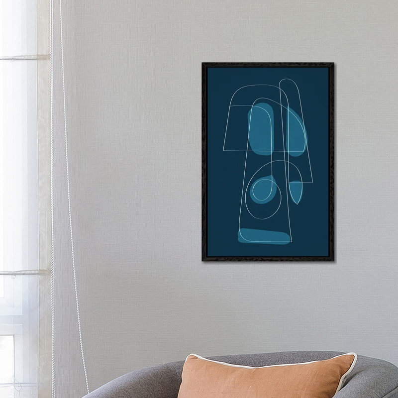Navy Blue Abstract I by EmcDesignLab - Floater Frame Gallery-Wrapped Canvas Giclée on Canvas, 66.04 cm H x 45.72 cm W, Black
