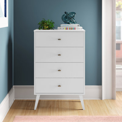 Commode à 4 tiroirs de 26,5 po de largeur Breux