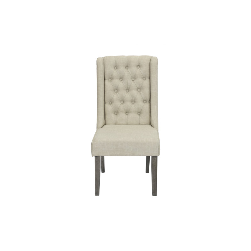 Chaise d'appoint rembourrée Dions, 1, Gris rustique / beige
