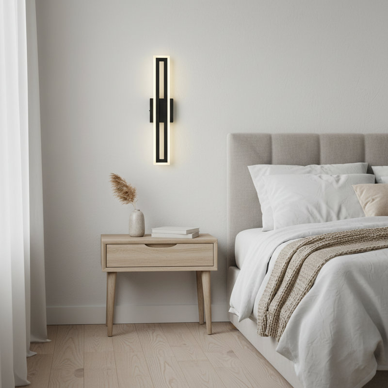 Applique murale moderne pour salle de bain à 1 lumière Jeralynn, L 24 po x P 2,3 po