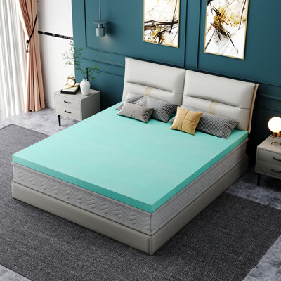 Surmatelas 2,5 pouces infusé de gel, surmatelas extra ferme et confortable