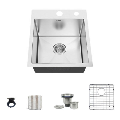 18-In 16-Gauge Stainless Steel Topmount Single Bowl Bar/Prep Sink (9-In Deep)