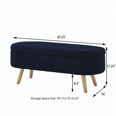 Storage Ottoman Bench with Wood Legs