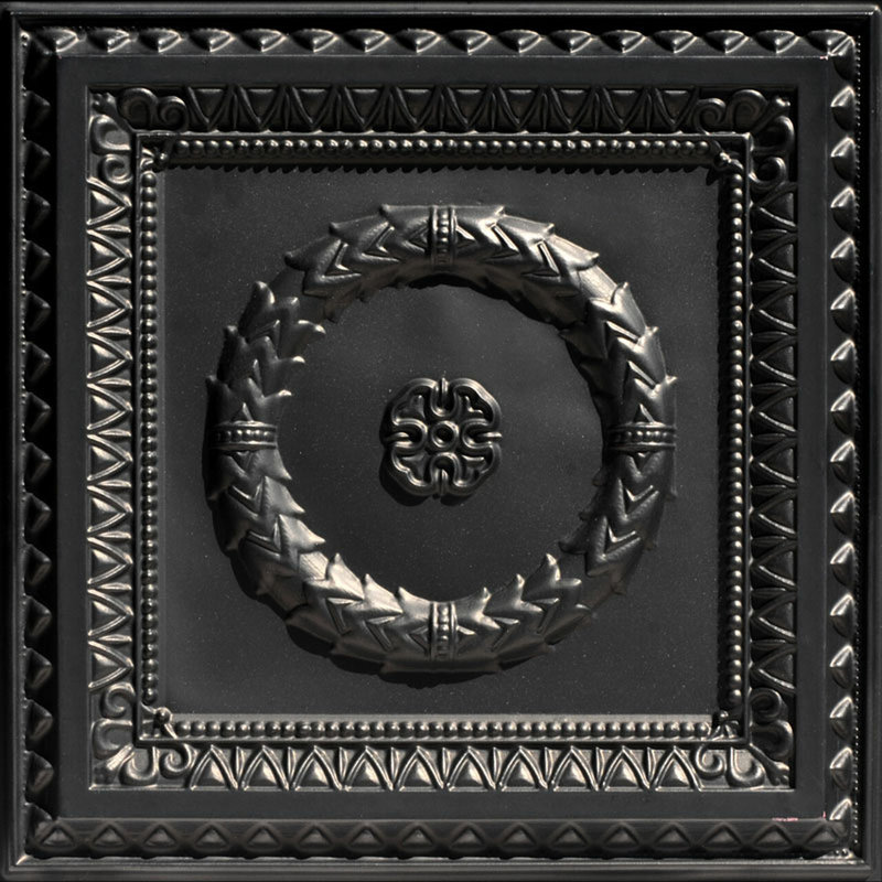Tuile de plafond Laurel Wreath, Argent, L 24 po x l 24 po