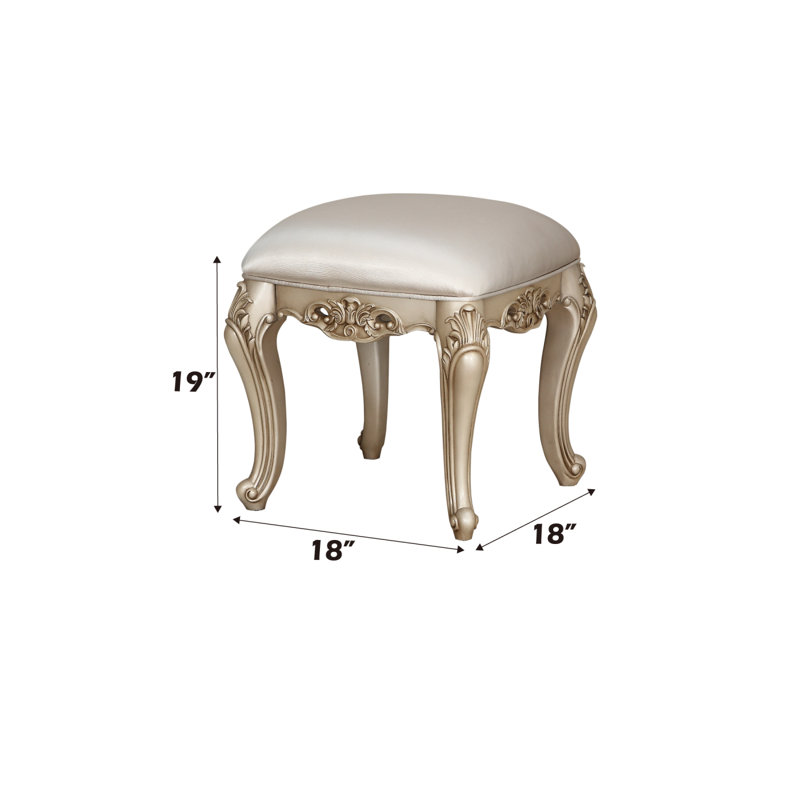 Tabouret de coiffeuse, tissu et antique