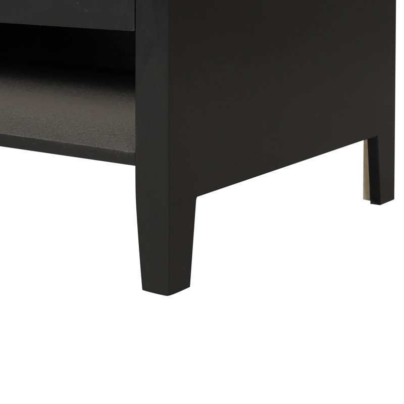 Meuble-lavabo 36 po avec lavabo, armoire de salle de bain multifonctionnelle avec portes et tiroirs, cadre en panneau de fibres à densité moyenne et panneau de fibres à densité moyenne, noir