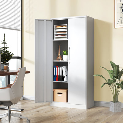 Armoire de rangement robuste 71 po avec verrou et étagères réglables de Mak Peace