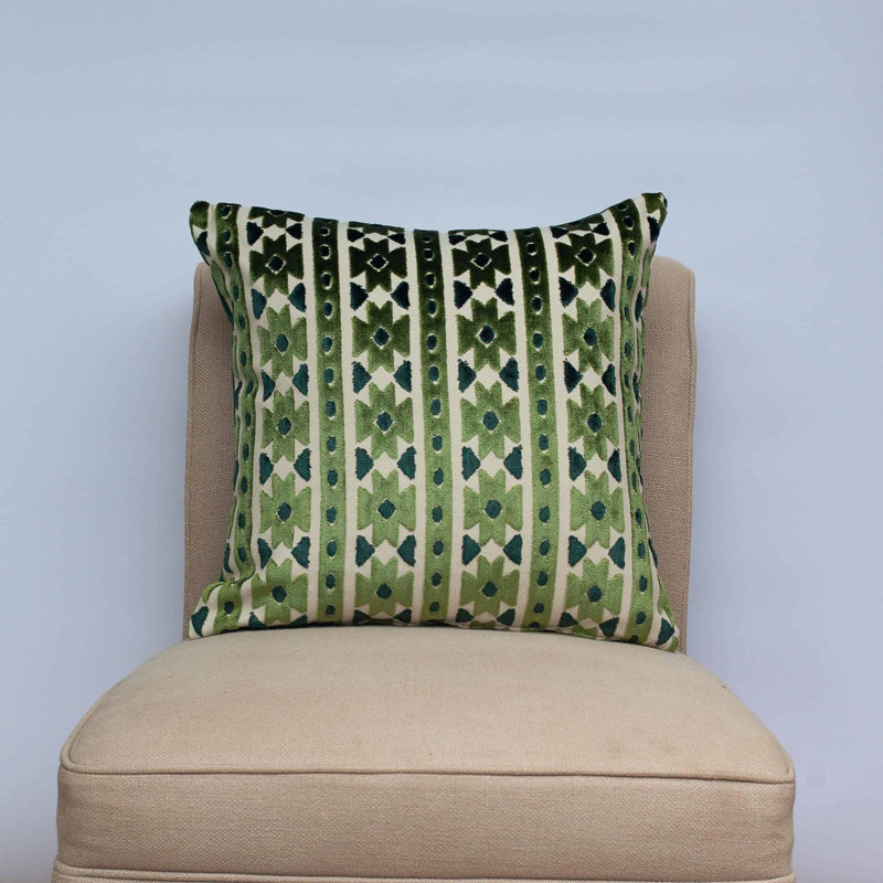Geometric Green Cushion, 43x43cm, Cover only