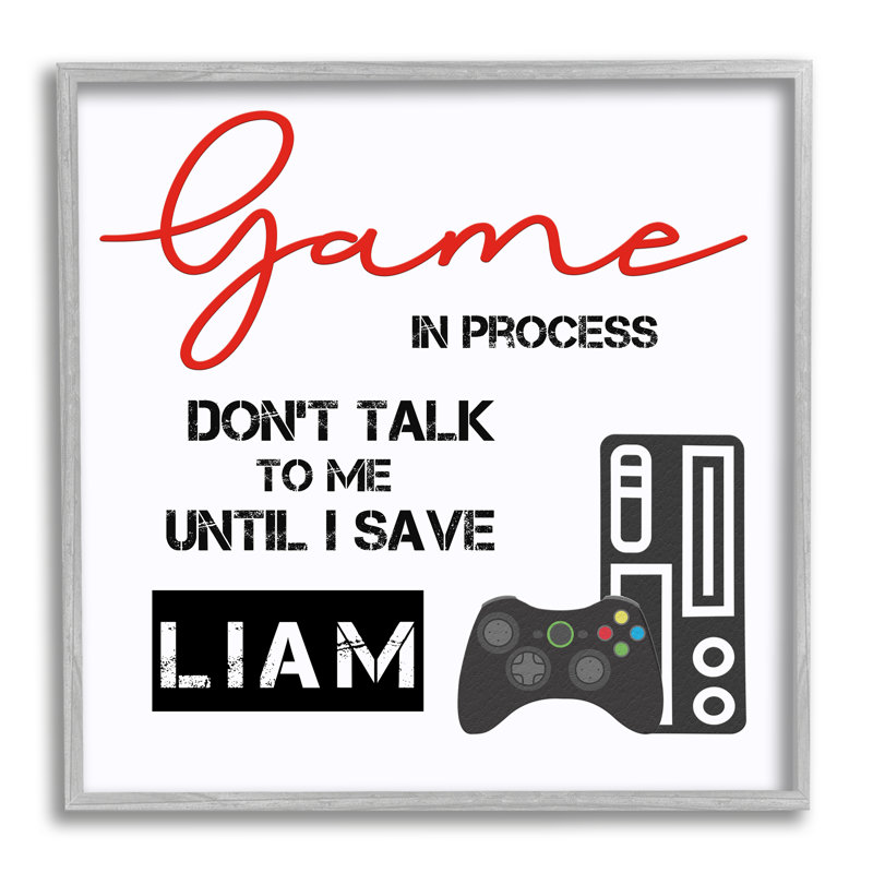Game In Process cmw-122 Personalized Wall Art, Farmhouse Gray Framed Giclee, 17'' H x 17'' W, Yes