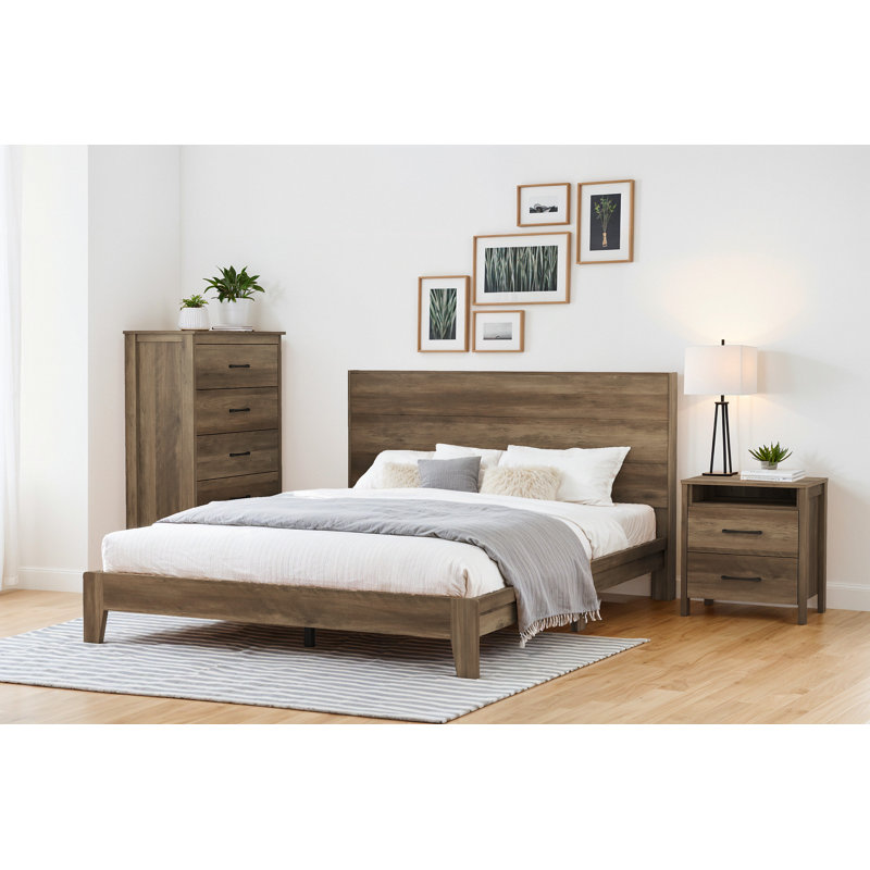 Beretta 3 Piece Bedroom Set, Knotty Oak, Queen