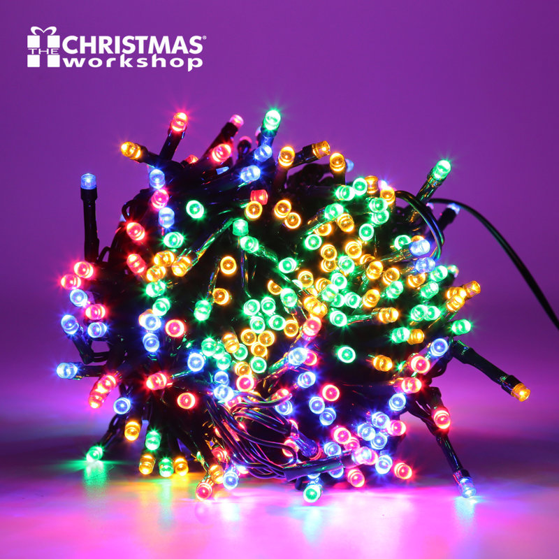 2590cm LED Twinkle Indoor / Outdoor String Lights, Green/Purple/Yellow