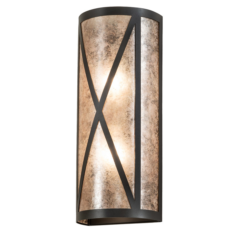 7" Wide Saltire Craftsman Wall Sconce, Worught Iron