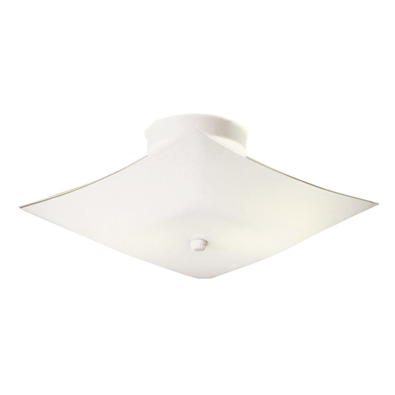 Plafonnier semi-encastré 2 lumières Franktown, H 5,8 po x l 11,2 po x P 11,2 po