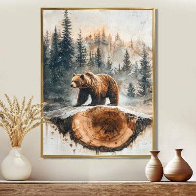 «Toyei Grizly Bear Into The Winter Landscape II», art mural ours