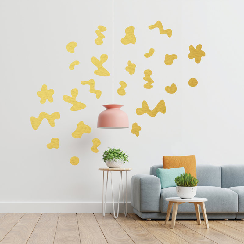 Adhésif décoratif formes fluides, Jaune