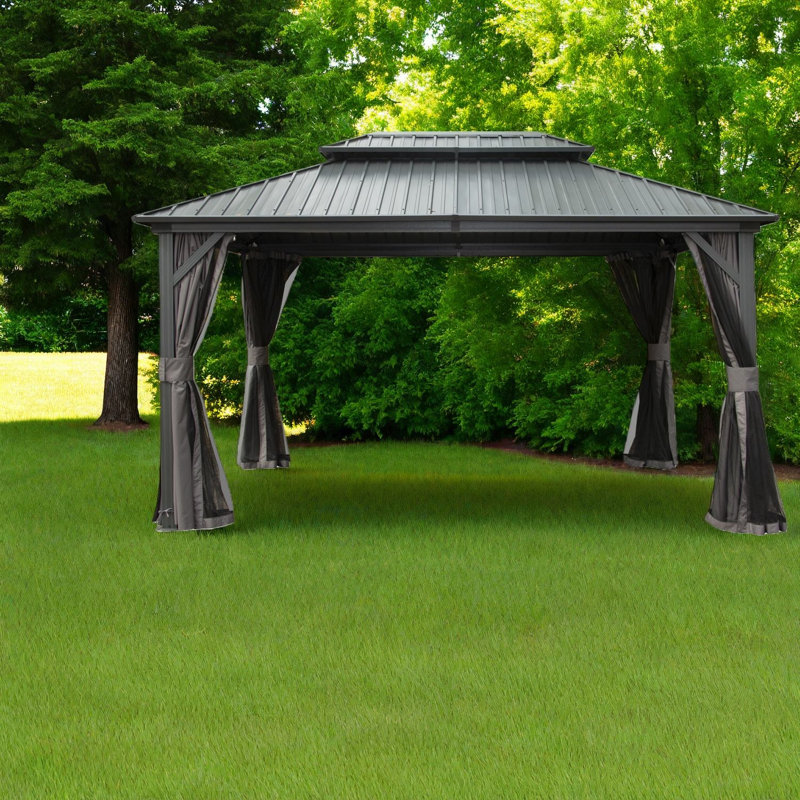 Auvents et pavillons de jardin durables (doit inclure le cadre), patio moderne en métal 10 x 12
