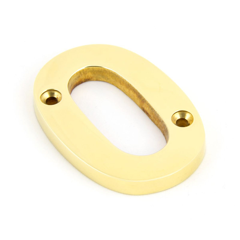 7.8cm H Metal House Number, 0 , Polished Brass