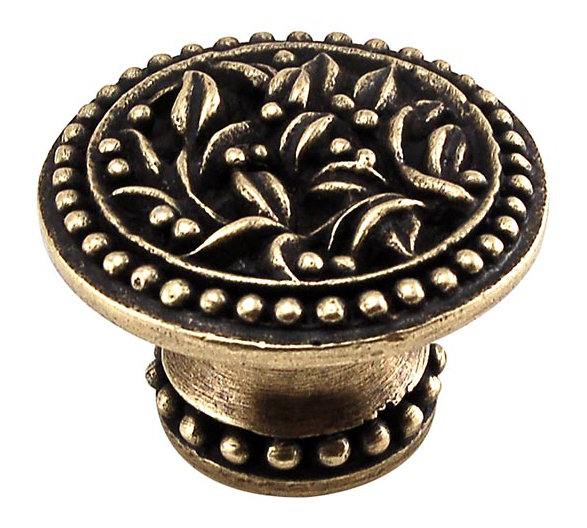 San Michele Mushroom Knob, Antique Brass, Large