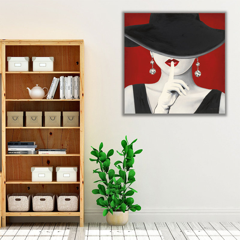 Haute Chapeau Rouge I - reproduction d'art sur toile, H 40 po x l 40 po