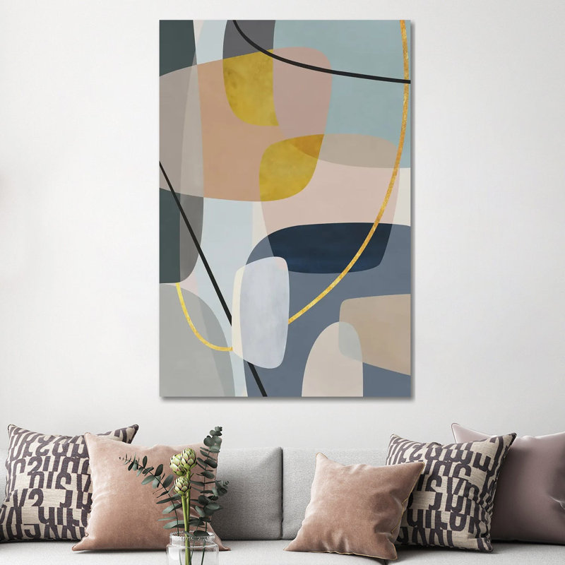 Overlapping Parts And Transparencies III by Angel Estevez - Wrapped Canvas Painting, 152.5 cm H x 101.5 cm W x 3.175 cm D