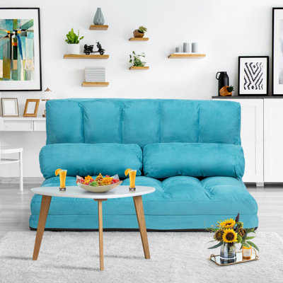 Namirah Twin 44.5'' Faux Leather Futon And Mattress