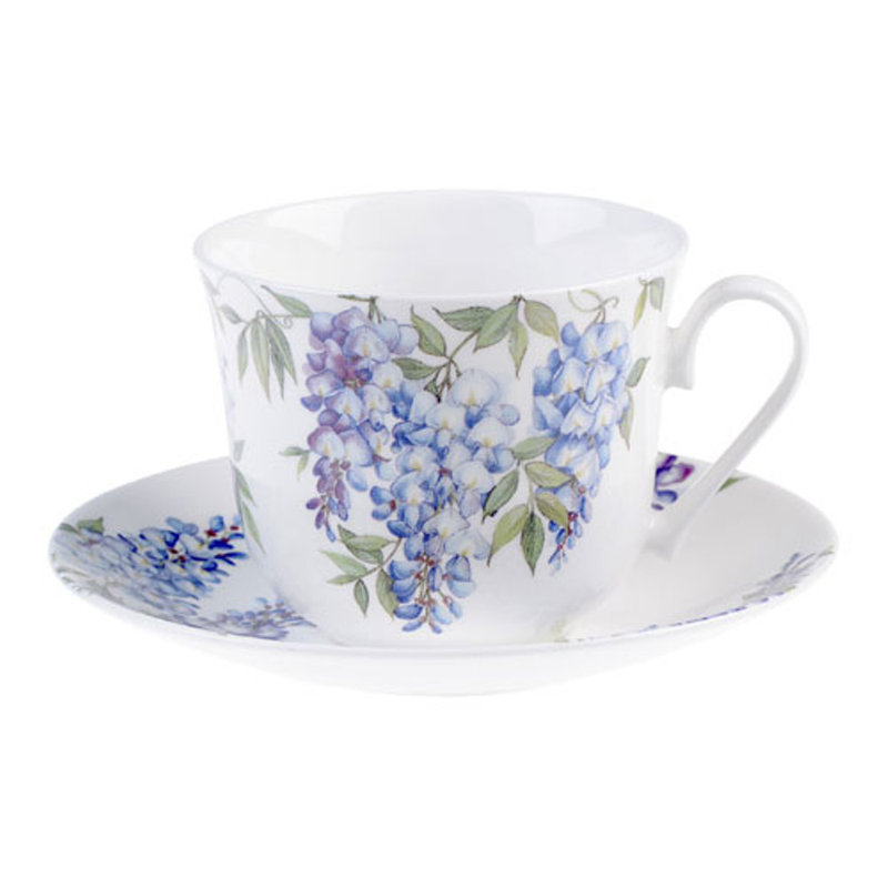 Roy Kirkham Breakfast Cup/Saucer - WISTERIA Set Of 2