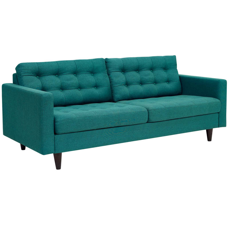 Modway Duchess Upholstered Sofa, Teal Plainweave