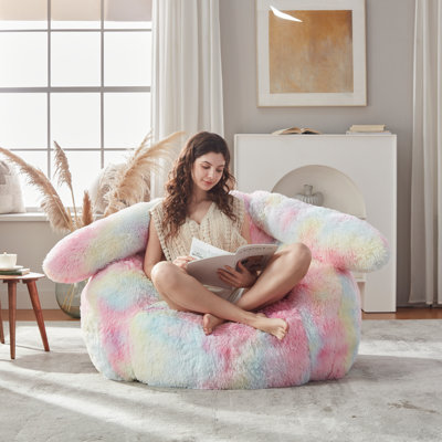 Fauteuil à billes en fausse fourrure de 39 po de largeur
