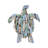 Bywood Wooden Decorative Turtle Figurine Sculpture Ideal for Living Room Decoration - Coastal Statue Inspired for Bedroom, or Home Decor 15", Blue & Green