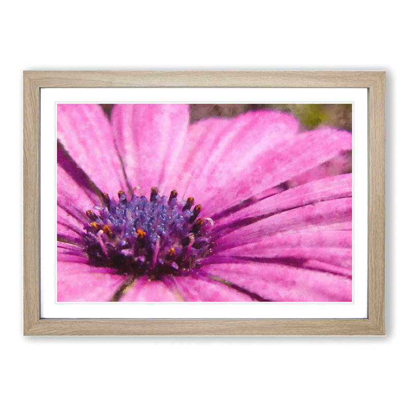 Purple Flower Vol.2 - Picture Frame Painting, 36cm H x 48cm W x 2cm D, Oak Framed
