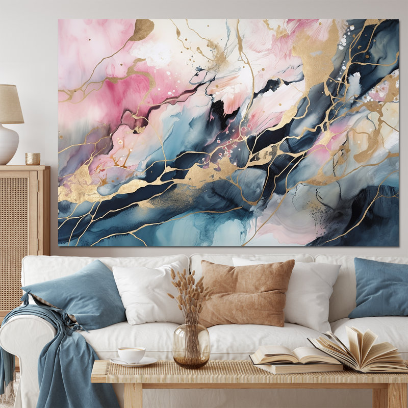 Exploring The Depths Of Blue Geode I - Abstract Marble Canvas Art Print