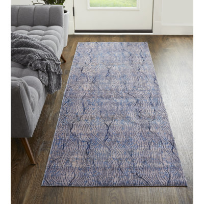 Myrrin Contemporary Blue/Gray Washable Rug