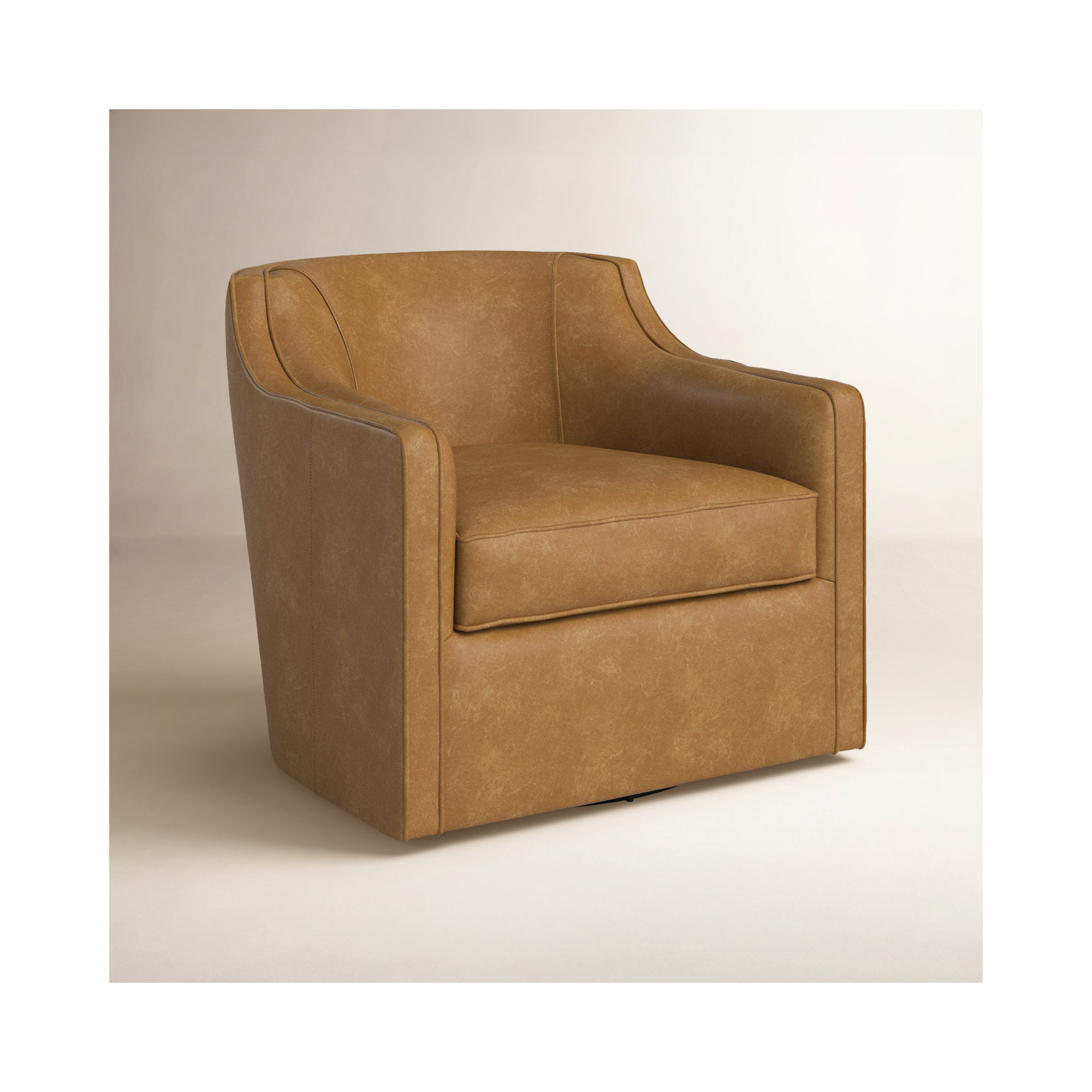 Marietta Upholstered Swivel Armchair, Stallone Aztec Sunrise Genuine Leather
