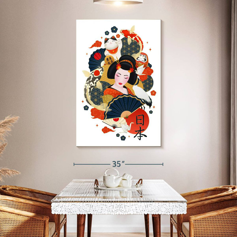 Geisha japonaise, H 51 po x l 34 po