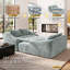 Canapé-lit d'angle modulaire 2 pièces, chenille, assise profonde, convertible, aucun assemblage requis, bleu-gris-272536191