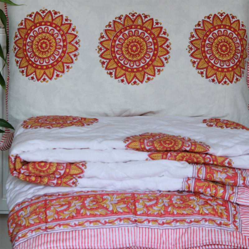 Blythe Cotton Floral Bedspread with Pillowcases